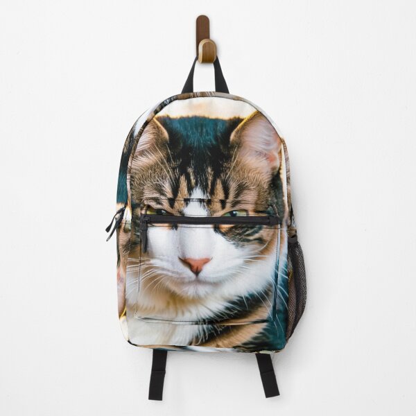 Item preview, Animals - White Tabby Cat, Feline Portrait with Luminous Yellow-Green Eyes designed and sold by World-Pets.