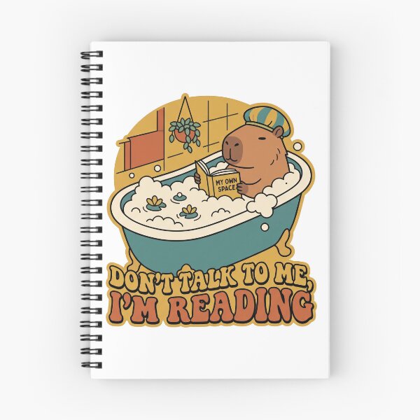 Item preview, Funny Introvert Capybara Reading in Bathtub Retro designed and sold by CurioStick.