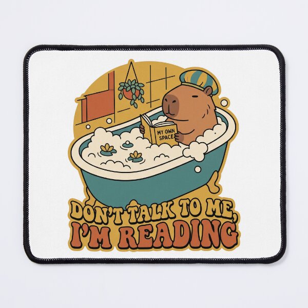 Item preview, Funny Introvert Capybara Reading in Bathtub Retro designed and sold by CurioStick.