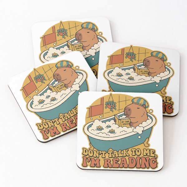 Item preview, Funny Introvert Capybara Reading in Bathtub Retro designed and sold by CurioStick.