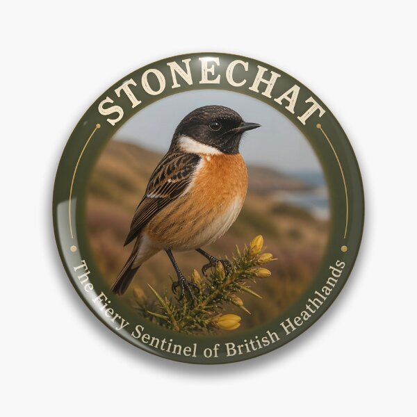 Item preview, STONECHAT – The Fiery Sentinel of British Heathlands designed and sold by The Digital Compass.