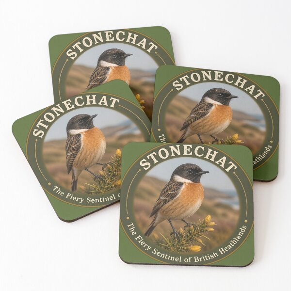 Item preview, STONECHAT – The Fiery Sentinel of British Heathlands designed and sold by The Digital Compass.