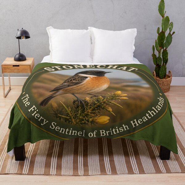 Item preview, STONECHAT – The Fiery Sentinel of British Heathlands designed and sold by The Digital Compass.