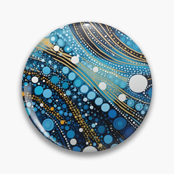 Item preview, Aboriginal Inspired Dot Art - Blue Ocean Flow Coastal Abstract designed and sold by GrinGalore.