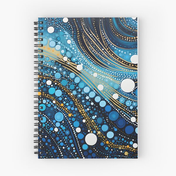 Item preview, Aboriginal Inspired Dot Art - Blue Ocean Flow Coastal Abstract designed and sold by GrinGalore.