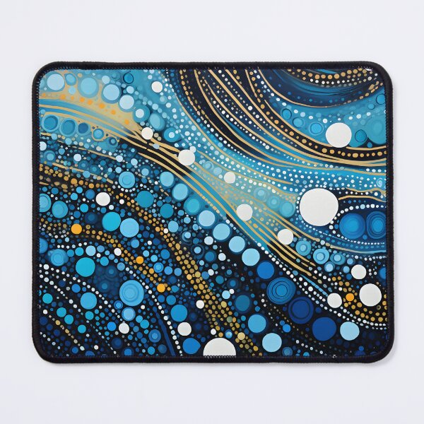 Item preview, Aboriginal Inspired Dot Art - Blue Ocean Flow Coastal Abstract designed and sold by GrinGalore.