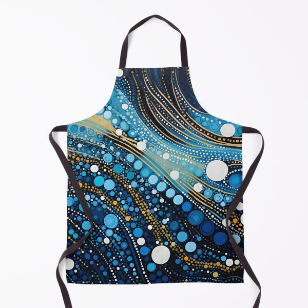 Item preview, Aboriginal Inspired Dot Art - Blue Ocean Flow Coastal Abstract designed and sold by GrinGalore.