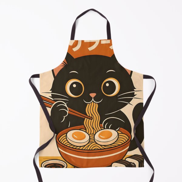 Item preview, Cute Black Cat Enjoying a Bowl of Ramen – Kawaii Japanese Food Illustration Poster designed and sold by SchultzWaltons.