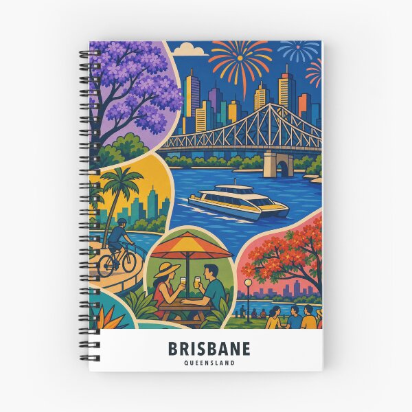 Item preview, Brisbane Riverfire Story Bridge City Life Collage designed and sold by Print My Town.