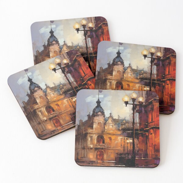 Item preview, Impressionist City Street at Dusk with Lantern designed and sold by AniDragonfly.
