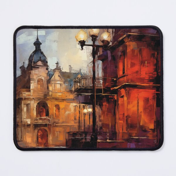 Item preview, Impressionist City Street at Dusk with Lantern designed and sold by AniDragonfly.