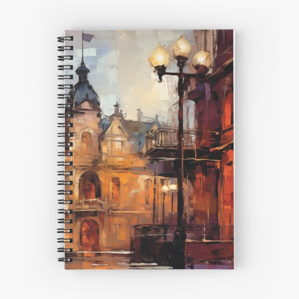 Item preview, Impressionist City Street at Dusk with Lantern designed and sold by AniDragonfly.