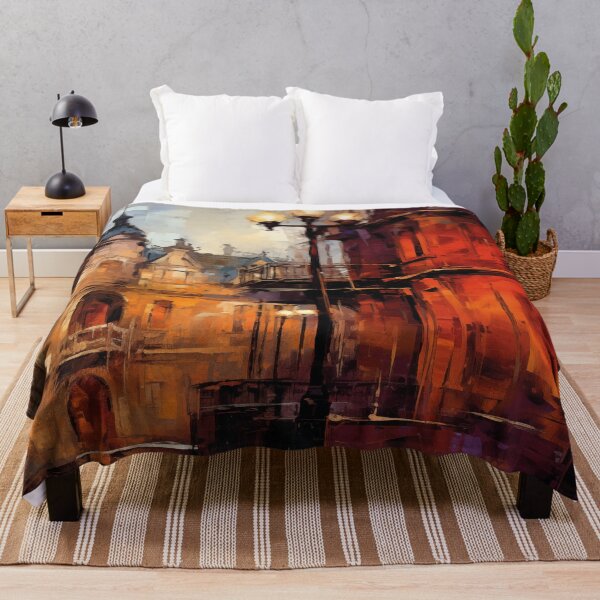 Item preview, Impressionist City Street at Dusk with Lantern designed and sold by AniDragonfly.