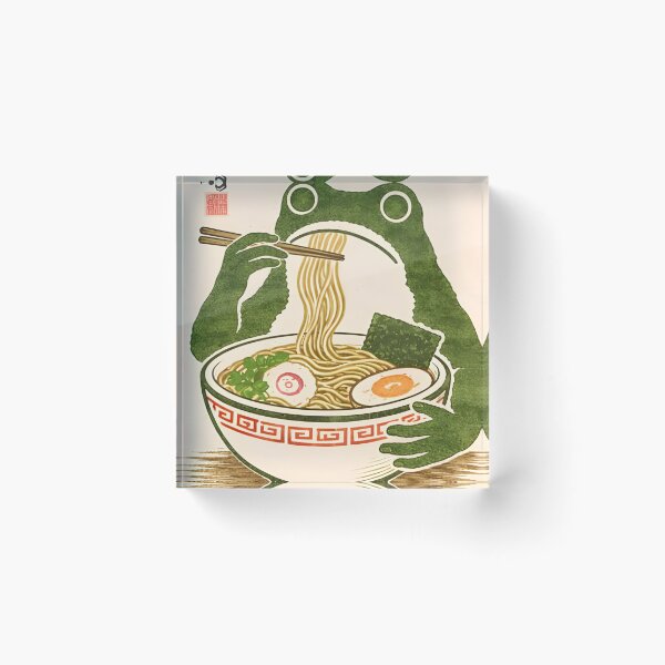 Item preview, Cute Frog Eating Ramen – Kawaii Japanese Food Illustration designed and sold by SchultzWaltons.