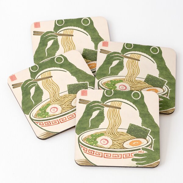 Item preview, Cute Frog Eating Ramen – Kawaii Japanese Food Illustration designed and sold by SchultzWaltons.