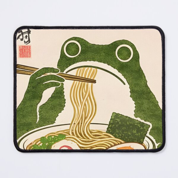 Item preview, Cute Frog Eating Ramen – Kawaii Japanese Food Illustration designed and sold by SchultzWaltons.