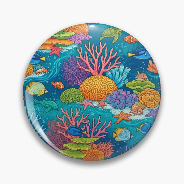 Item preview, Colorful Tropical Coral Reef Seamless Pattern | Ocean Life Underwater Marine Floral Design designed and sold by lavanya11.