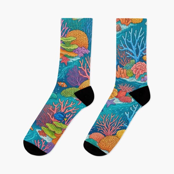 Item preview, Colorful Tropical Coral Reef Seamless Pattern | Ocean Life Underwater Marine Floral Design designed and sold by lavanya11.