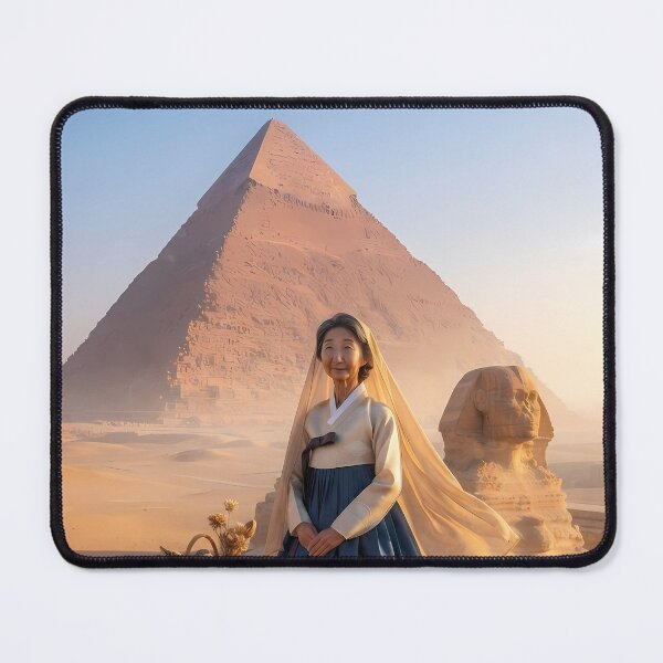 Item preview, Timeless Echo: A Hanbok's Dawn at the Great Pyramid designed and sold by SOOstudio73.
