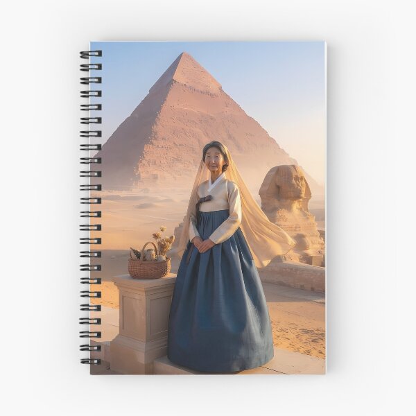 Item preview, Timeless Echo: A Hanbok's Dawn at the Great Pyramid designed and sold by SOOstudio73.