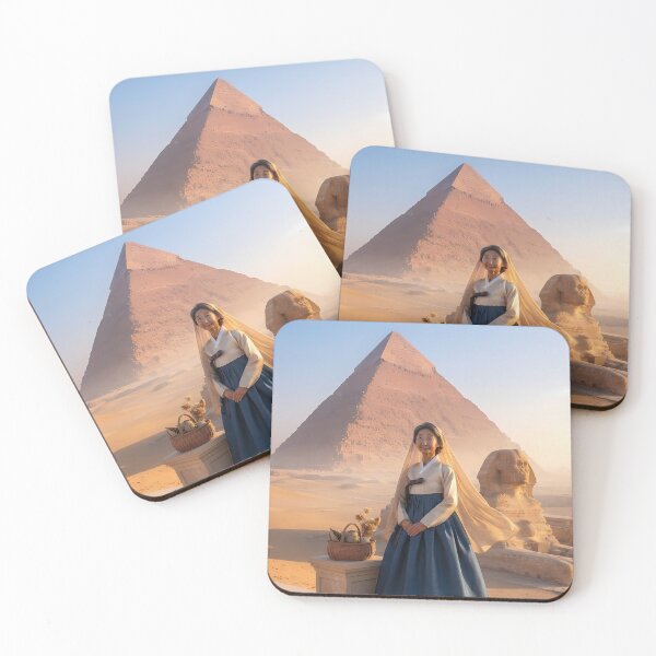 Item preview, Timeless Echo: A Hanbok's Dawn at the Great Pyramid designed and sold by SOOstudio73.