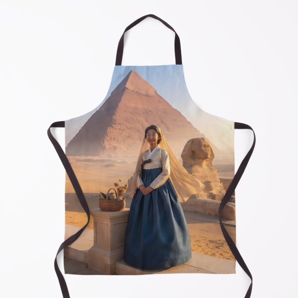 Item preview, Timeless Echo: A Hanbok's Dawn at the Great Pyramid designed and sold by SOOstudio73.