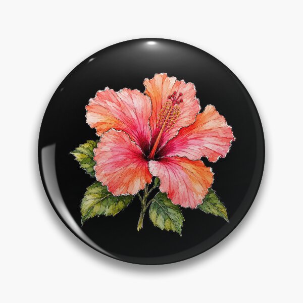 Item preview, Minimal Hibiscus Botanical Watercolor designed and sold by ColorSplash123.