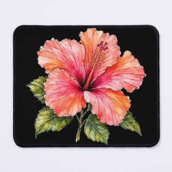 Item preview, Minimal Hibiscus Botanical Watercolor designed and sold by ColorSplash123.