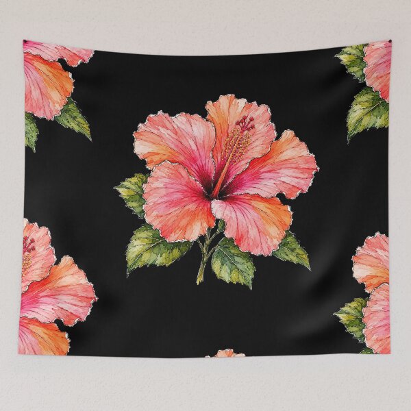 Item preview, Minimal Hibiscus Botanical Watercolor designed and sold by ColorSplash123.