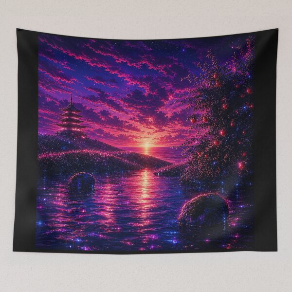 Item preview, Series The Glow of the Pagoda. Part 1 A Summer Morning from Childhood.(Cyberpunk Remaster) designed and sold by MaxDreamsArt.