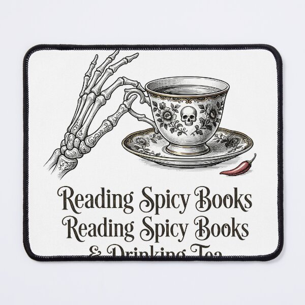 Item preview, Reading Spicy Books And Drinking Tea Gothic Skeleton Booktok Humor designed and sold by WorldShop17.