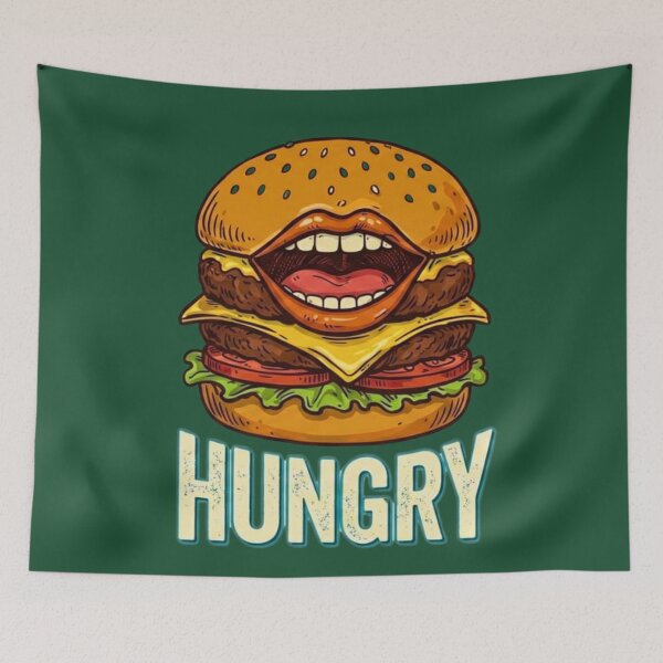 Item preview, Hungry Burger with a Big Mouth designed and sold by HAPPY HARBOR DESIGN .
