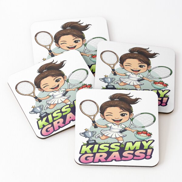 Item preview, Kiss My Grass! Funny Tennis Girl T-Shirt | Cute Tennis Champion Graphic | Wimbledon-Inspired Sports Fan Gift | Tennis Lover Tee designed and sold by Sushikidsntoddlers.