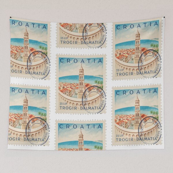 Item preview, Trogir Croatia Cathedral Tower Adriatic Stamp Sticker designed and sold by stickercuffs.