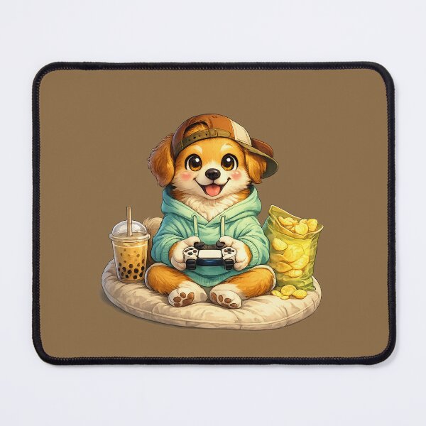 Item preview, Cute Gamer Dog with Bubble Tea designed and sold by annenambiro.