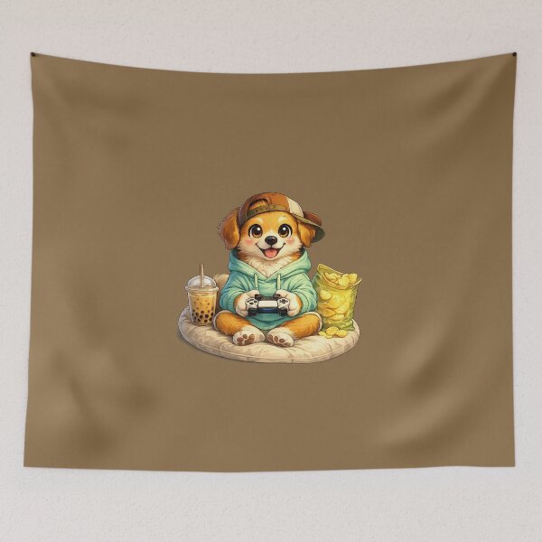 Item preview, Cute Gamer Dog with Bubble Tea designed and sold by annenambiro.