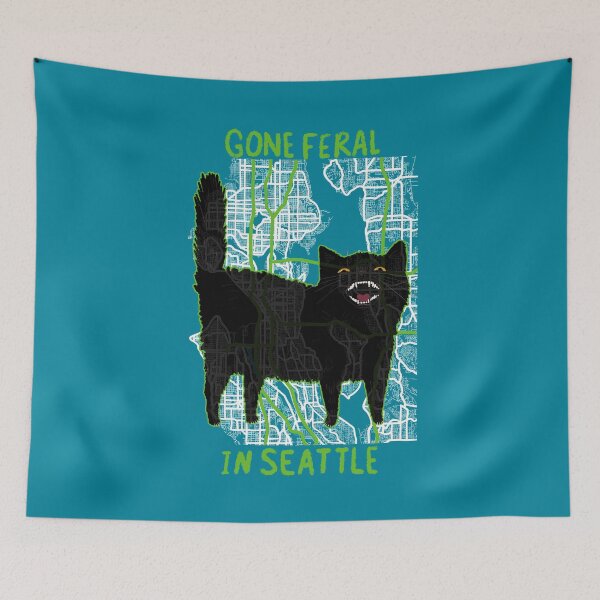 Item preview, Gone Feral In Seattle Cat designed and sold by KilkennyCat Art.