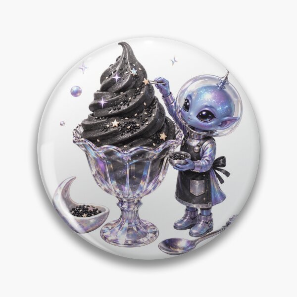 Item preview, Cosmic Black Sesame Soft Serve Alien Barista designed and sold by darkdesign9.