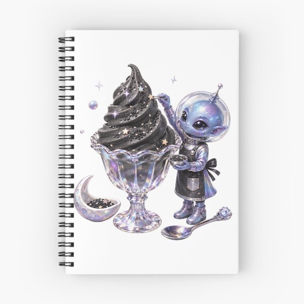 Item preview, Cosmic Black Sesame Soft Serve Alien Barista designed and sold by darkdesign9.