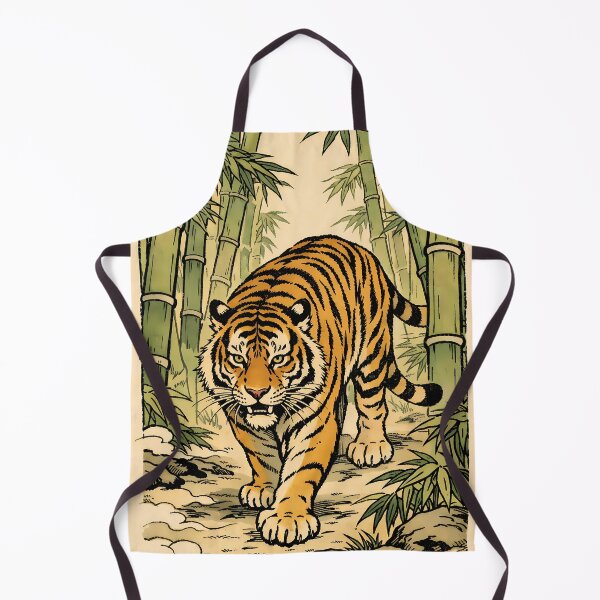 Item preview, Vintage Bamboo Tiger - Japanese Ukiyo-e Wildlife Poster designed and sold by AuraArtistica.