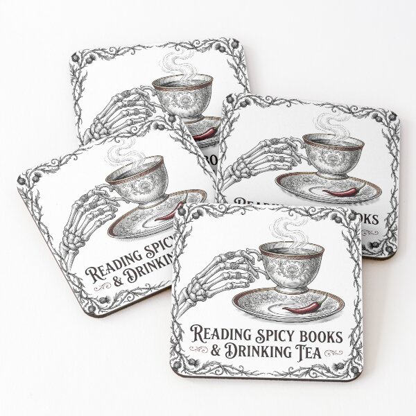 Item preview, Reading Spicy Books And Drinking Tea Gothic Skeleton Booktok Humor designed and sold by WorldShop17.