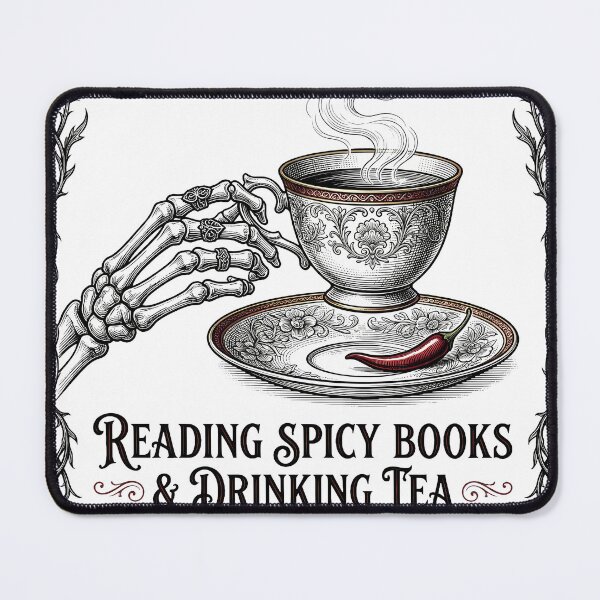 Item preview, Reading Spicy Books And Drinking Tea Gothic Skeleton Booktok Humor designed and sold by WorldShop17.