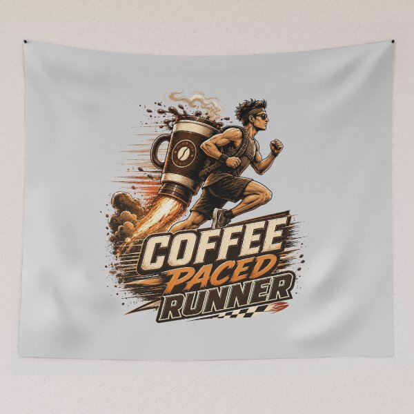 Item preview, Coffee Paced Marathon Runner Motivation designed and sold by pradeepvisuals.