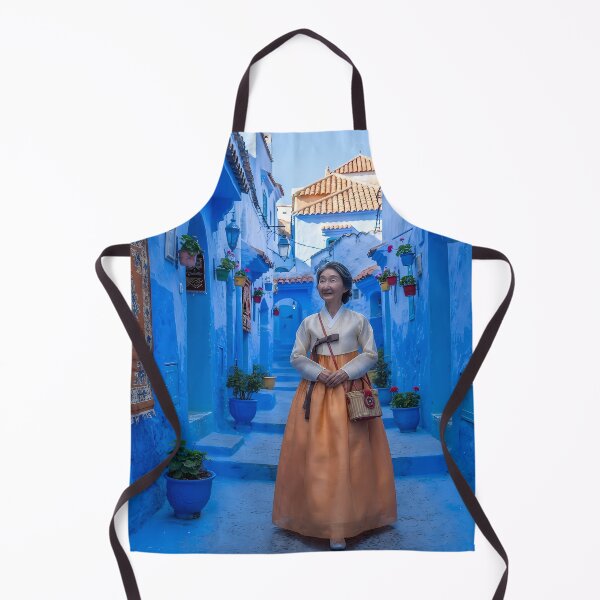 Item preview, Blue Labyrinth: A Hanbok's Moroccan Serenade in Chefchaouen designed and sold by SOOstudio73.