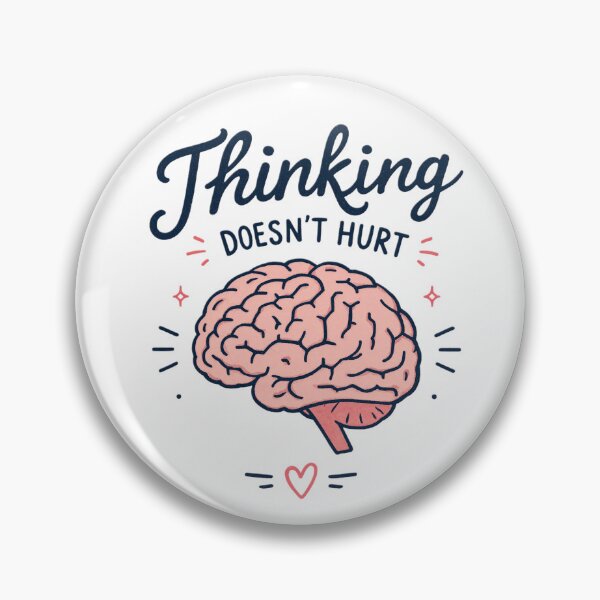 Item preview, Thinking Doesn't Hurt - Funny Brain Illustration. designed and sold by Nela-&-Lena.