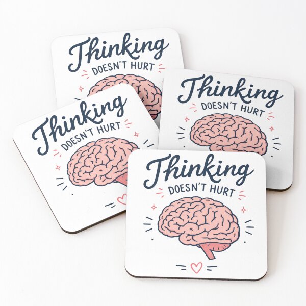 Item preview, Thinking Doesn't Hurt - Funny Brain Illustration. designed and sold by Nela-&-Lena.
