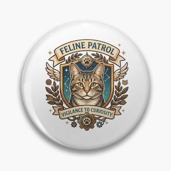 Item preview, Feline Patrol Tactical Cat Crest Badge designed and sold by vividthreads99.