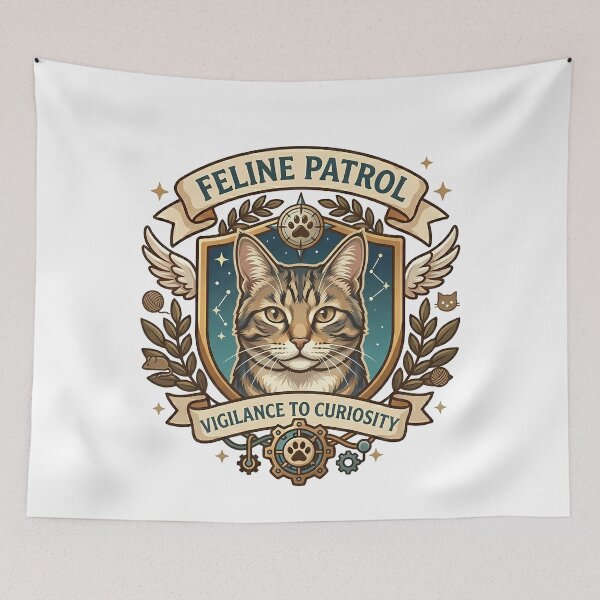 Item preview, Feline Patrol Tactical Cat Crest Badge designed and sold by vividthreads99.