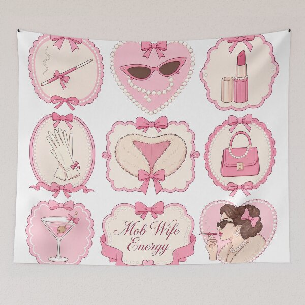 Item preview, Pastel Collage Mob Wife Energy Artwork designed and sold by QuirkyCloud Designs.