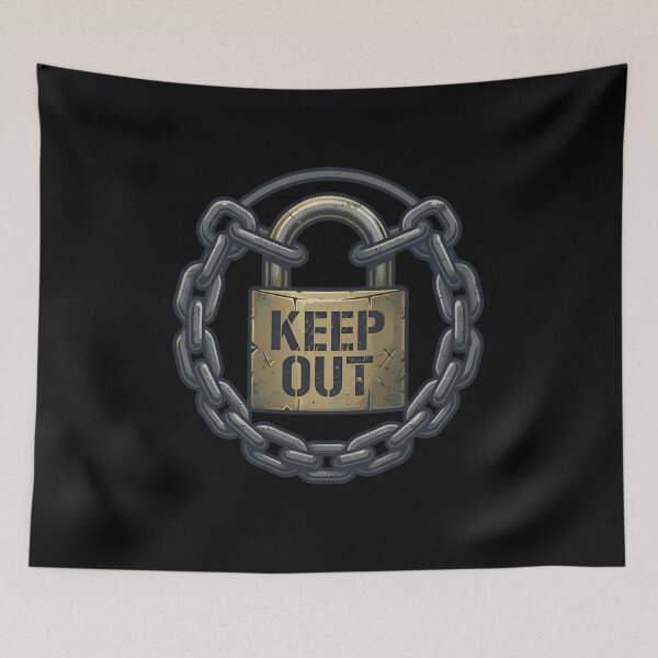 Item preview, KEEP OUT - Padlock Chain Warning designed and sold by Zazz Lee.